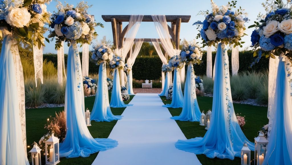 Blue Wedding Aisle Decor