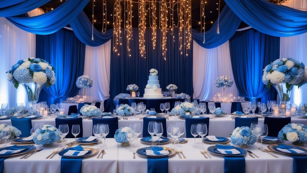 Blue Wedding Reception Decor