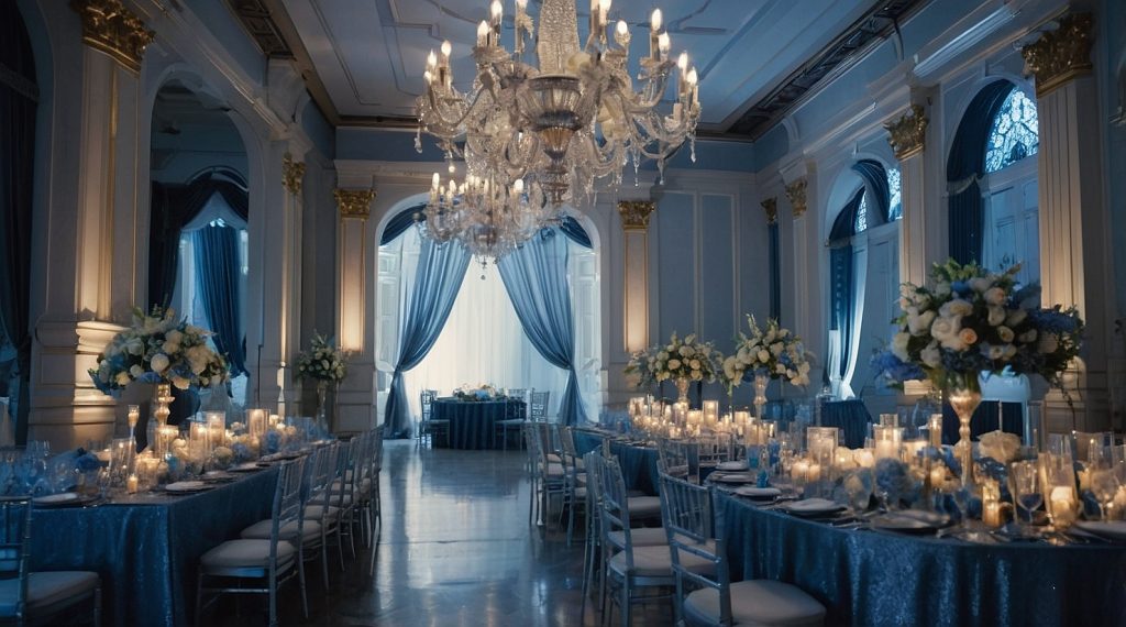 Blue and Silver Wedding Decor