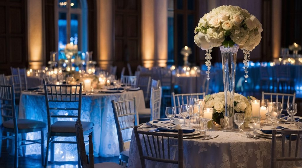 Blue and White Wedding Decor